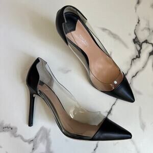 Tony Bianco Laverne Black PVC Leather Pumps Size 8.5